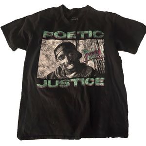 Black Tupac Poetic Justice Graphic Tee